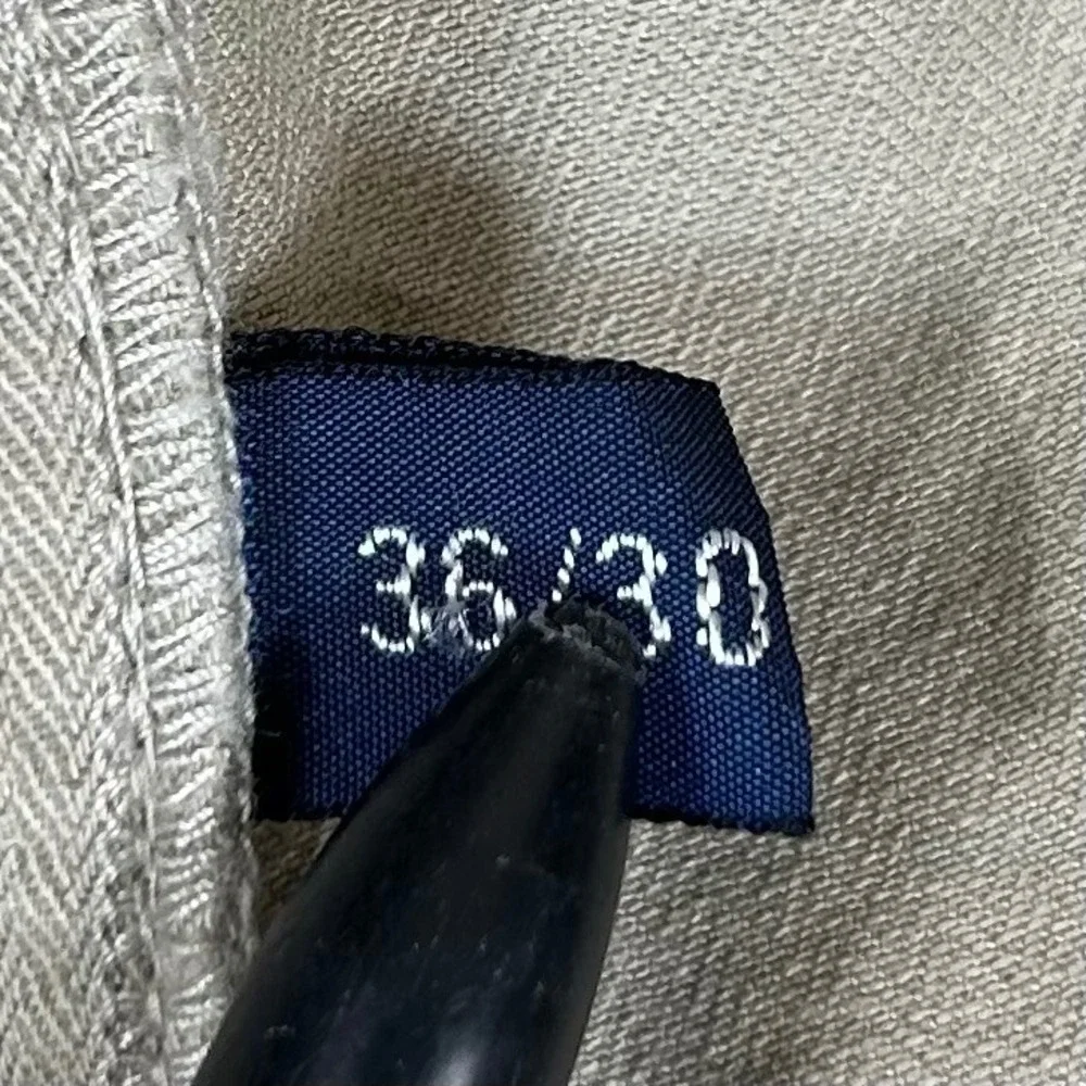 Polo Ralph Lauren Mens Khaki Herringbone Cotton Cargo Pants 35x29.5 Tan RN41381